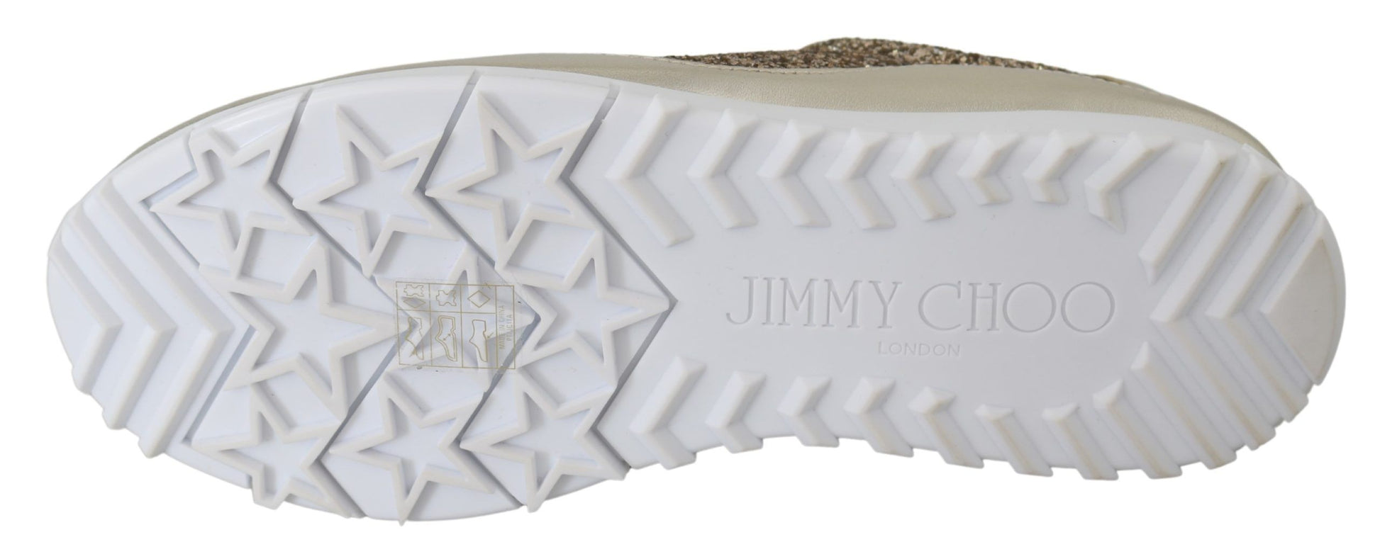 Baskets Jimmy Choo en cuir pailleté doré antique