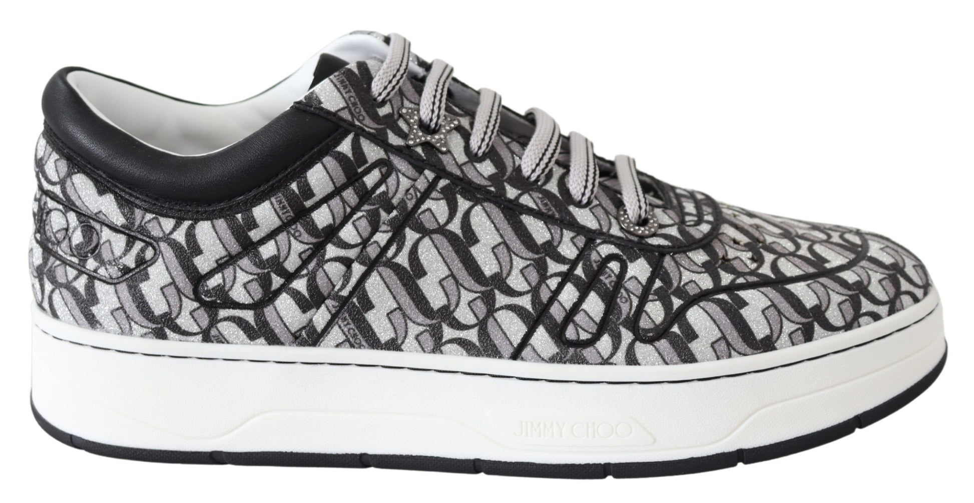 Baskets scintillantes Jimmy Choo - Argent et noir