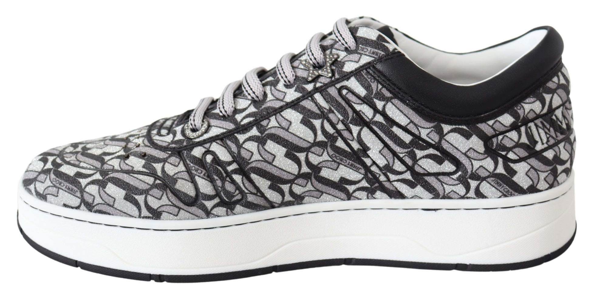 Baskets scintillantes Jimmy Choo - Argent et noir