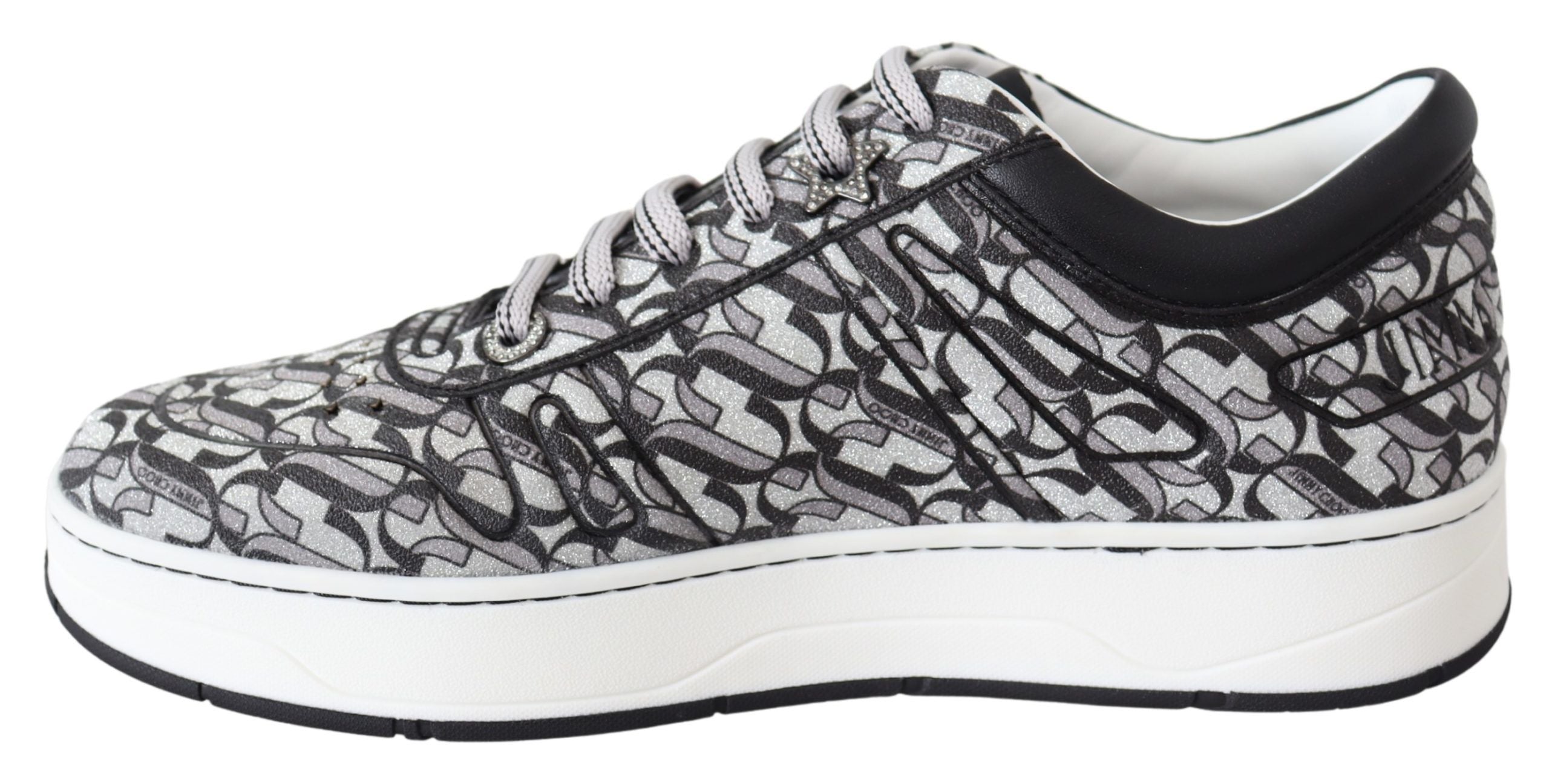 Baskets scintillantes Jimmy Choo - Argent et noir