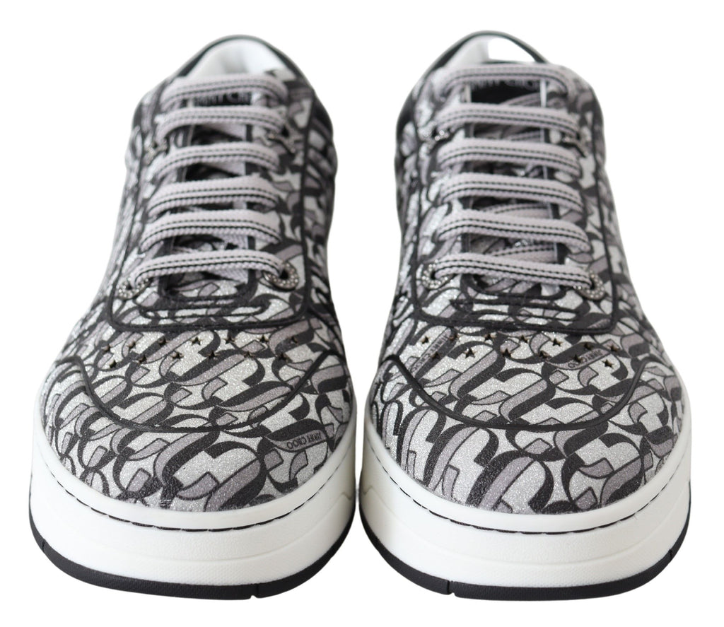 Baskets scintillantes Jimmy Choo - Argent et noir