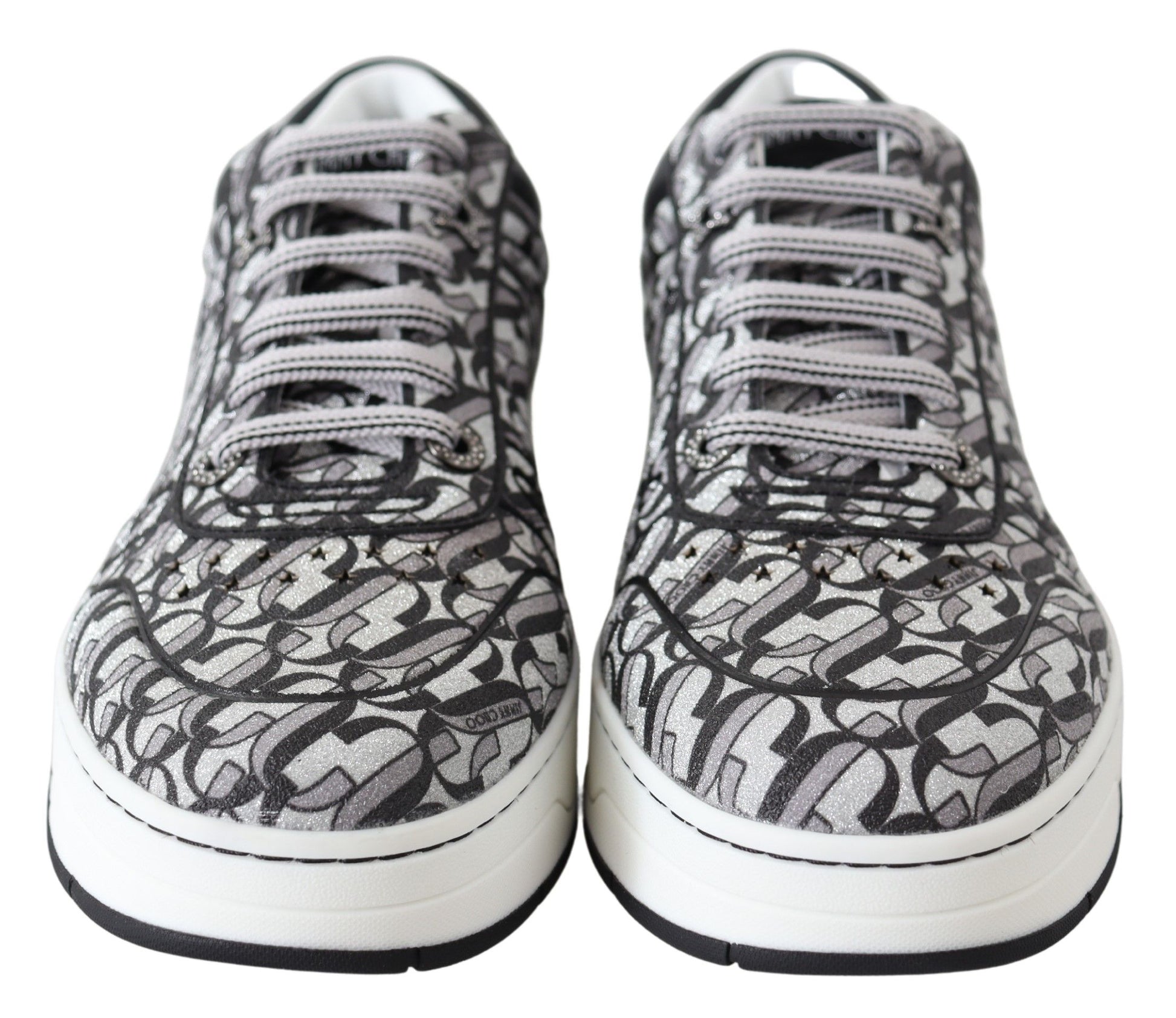 Baskets scintillantes Jimmy Choo - Argent et noir
