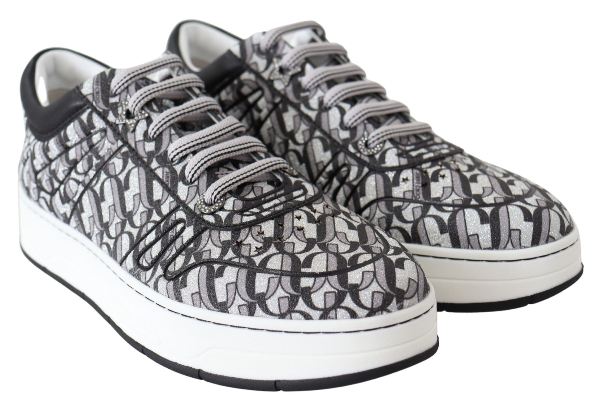 Baskets scintillantes Jimmy Choo - Argent et noir