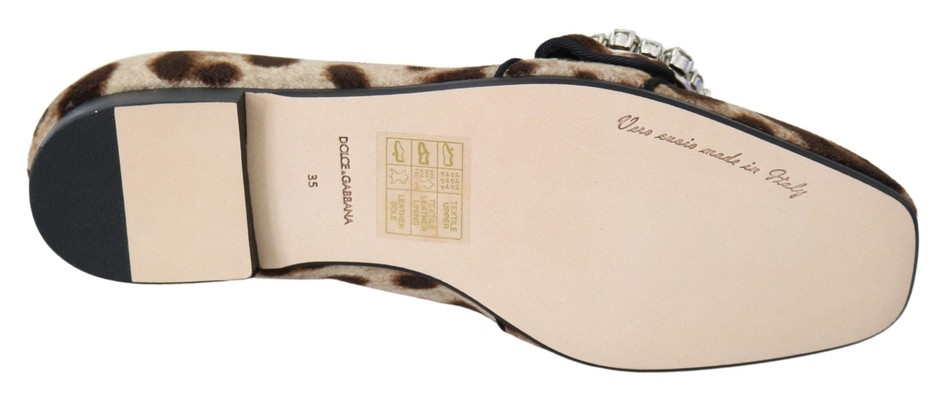 Mocassins plats Dolce &amp; Gabbana à imprimé léopard marron et cristaux