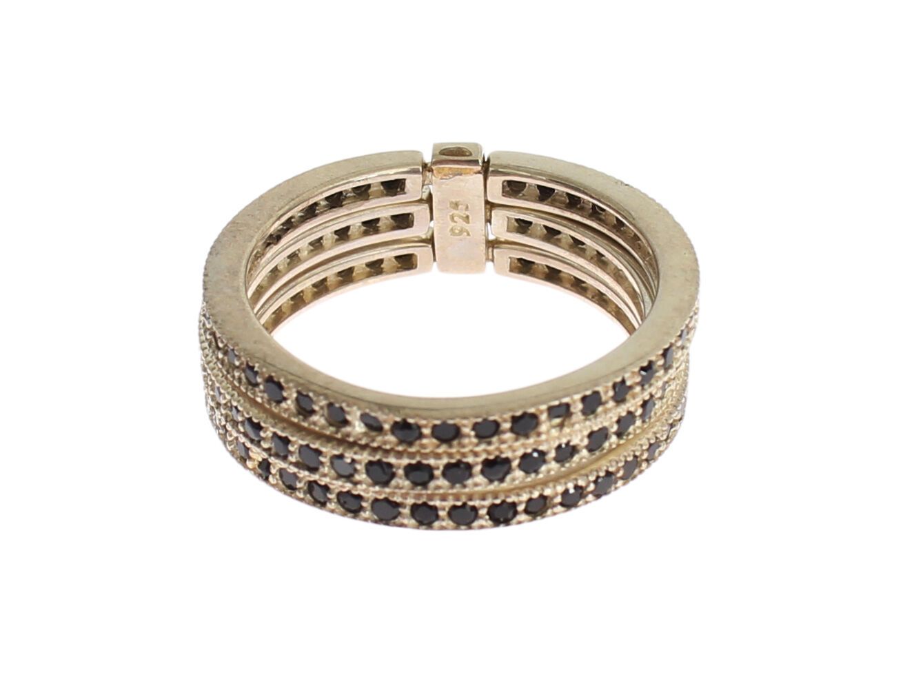Bague Nialaya en argent sterling 925 et zircone cubique noire pour femme