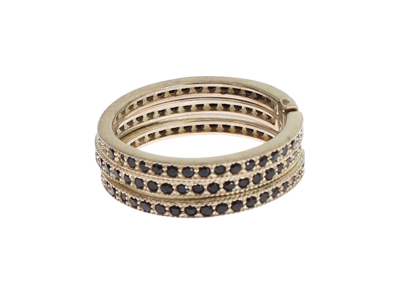 Bague Nialaya en argent sterling 925 et zircone cubique noire pour femme
