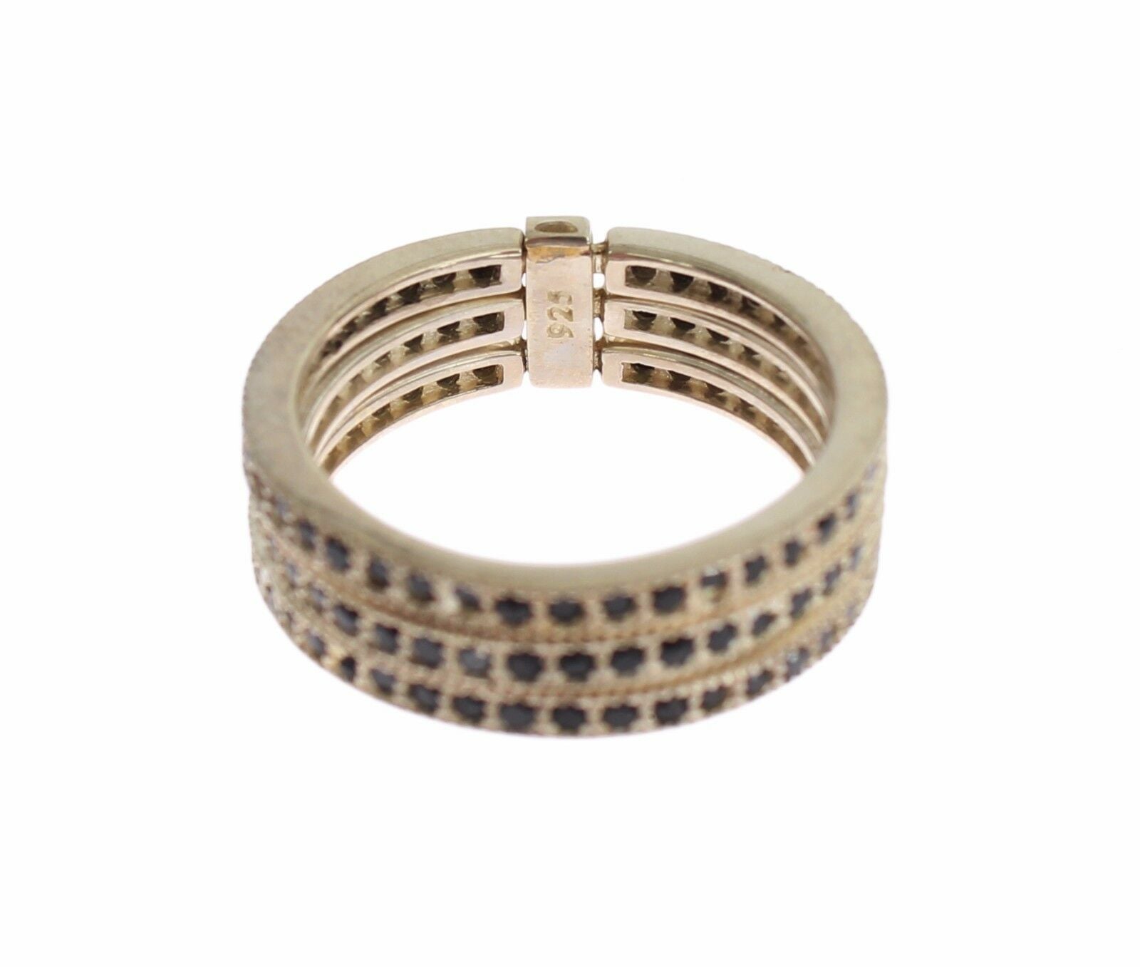 Bague Nialaya en argent sterling 925 et zircone cubique noire pour femme