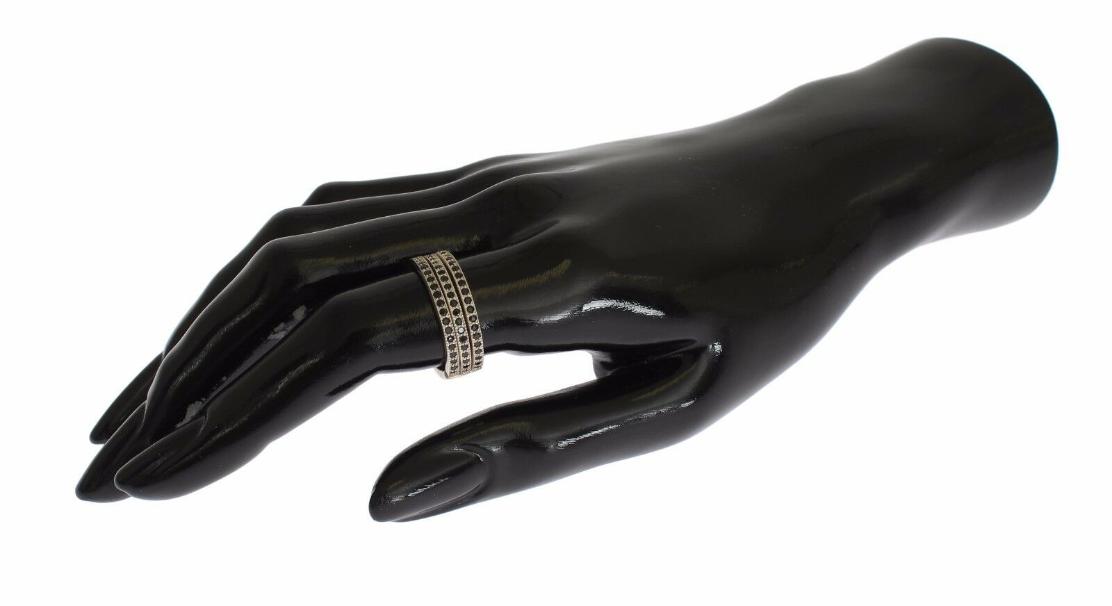 Bague Nialaya en argent sterling 925 et zircone cubique noire pour femme