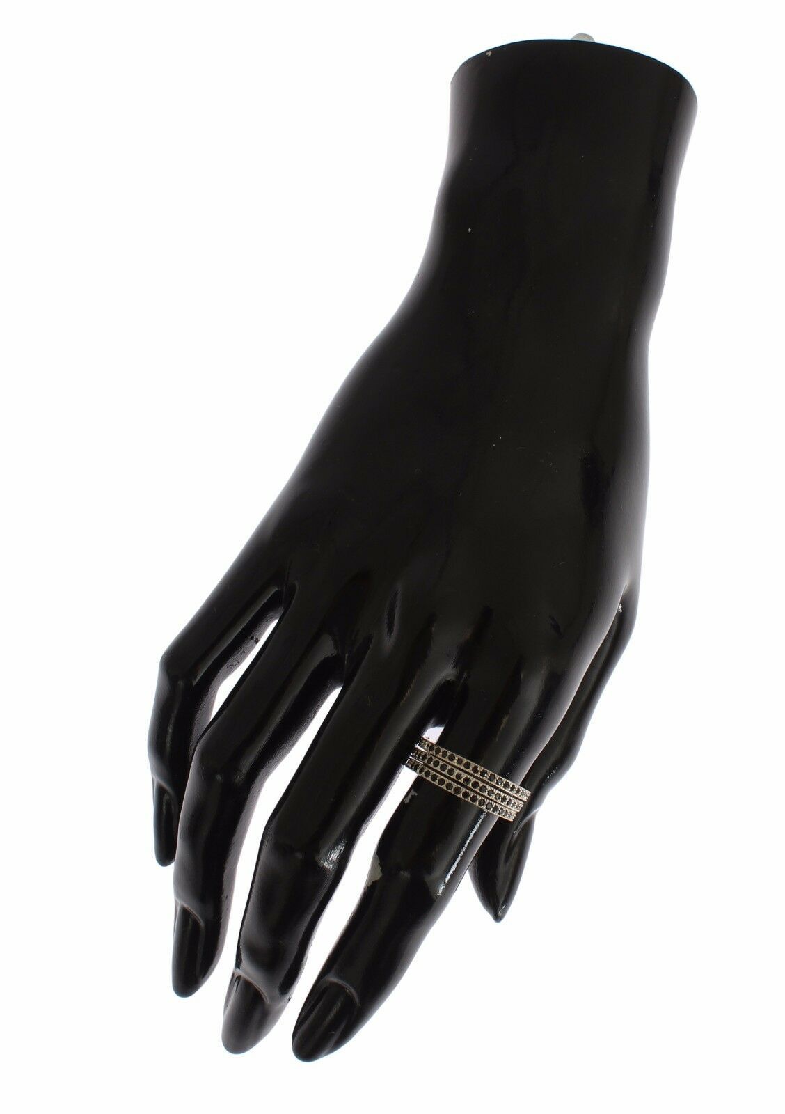 Bague Nialaya en argent sterling 925 et zircone cubique noire pour femme