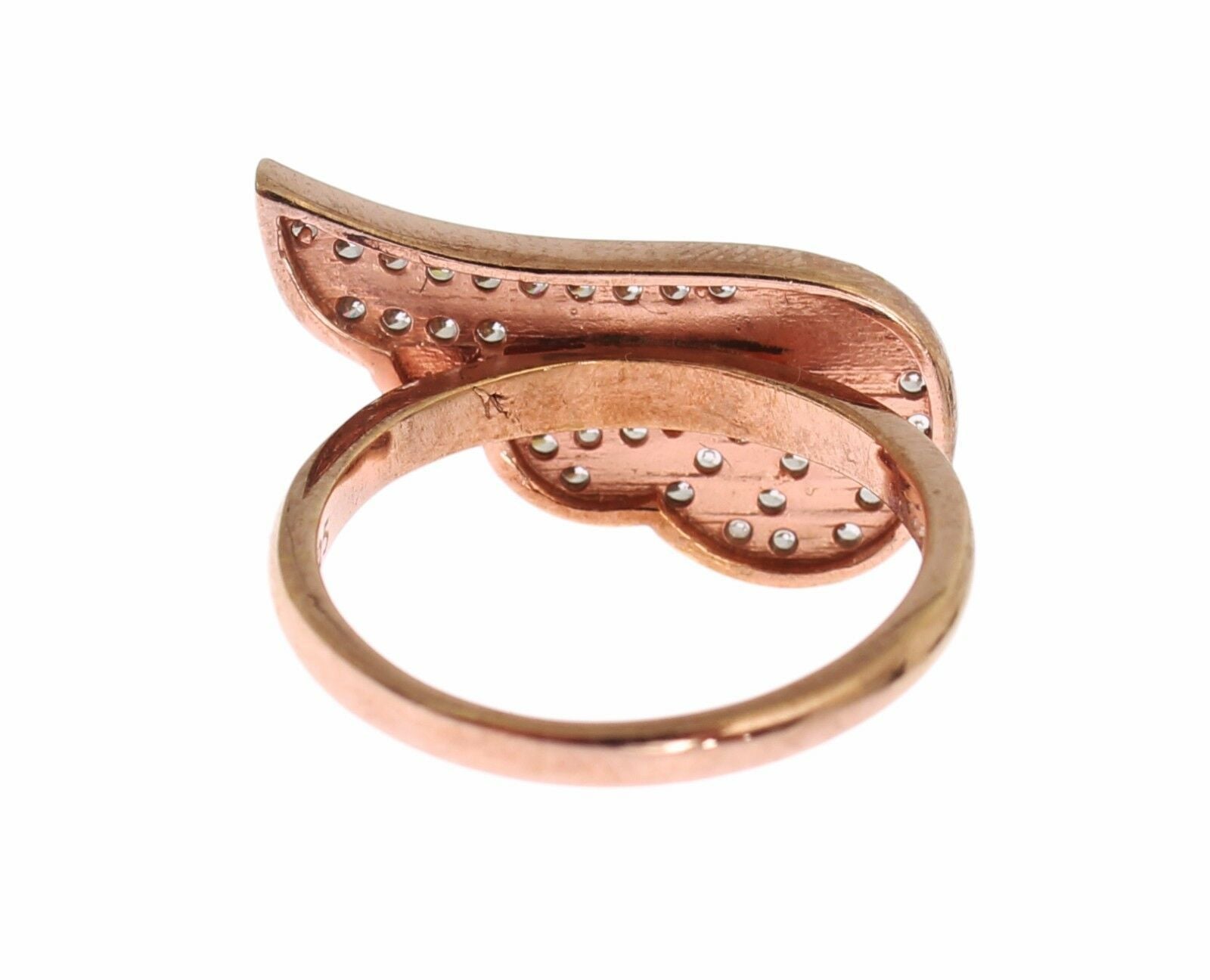 Bague Nialaya en or rose et argent 925 avec zircone cubique transparent pour femme