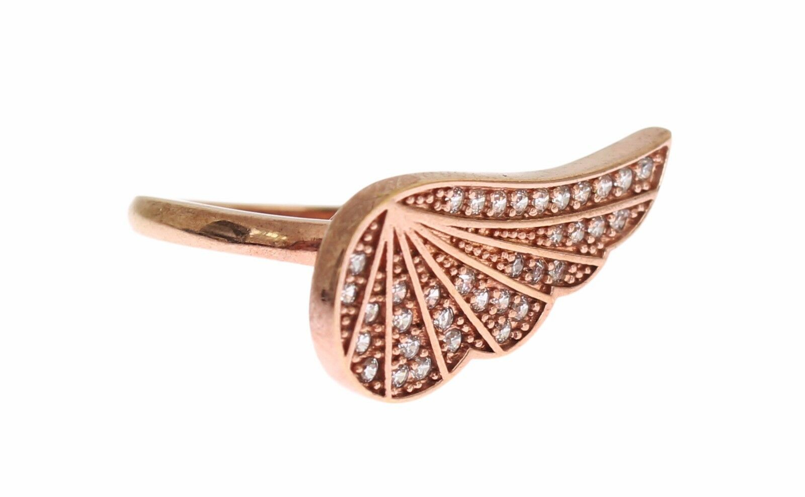 Bague Nialaya en or rose et argent 925 avec zircone cubique transparent pour femme
