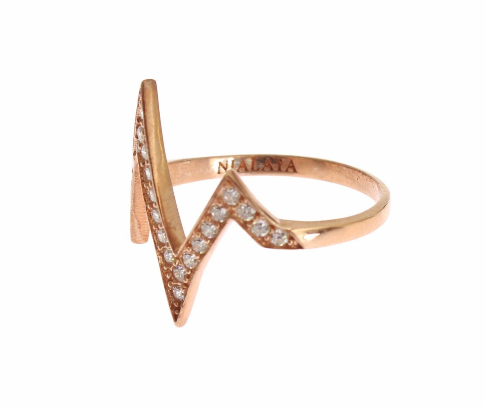 Bague transparente Nialaya en or rose et argent 925 pour femme
