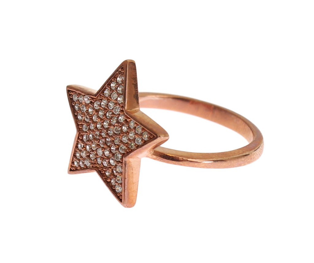 Bague Nialaya pour femme en argent 925 avec étoile en zircone cubique transparent