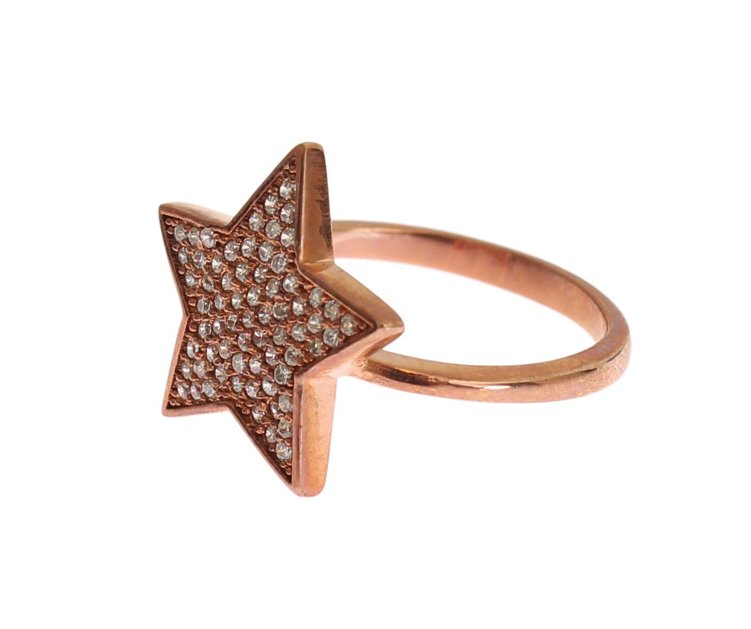Bague Nialaya pour femme en argent 925 avec étoile en zircone cubique transparent