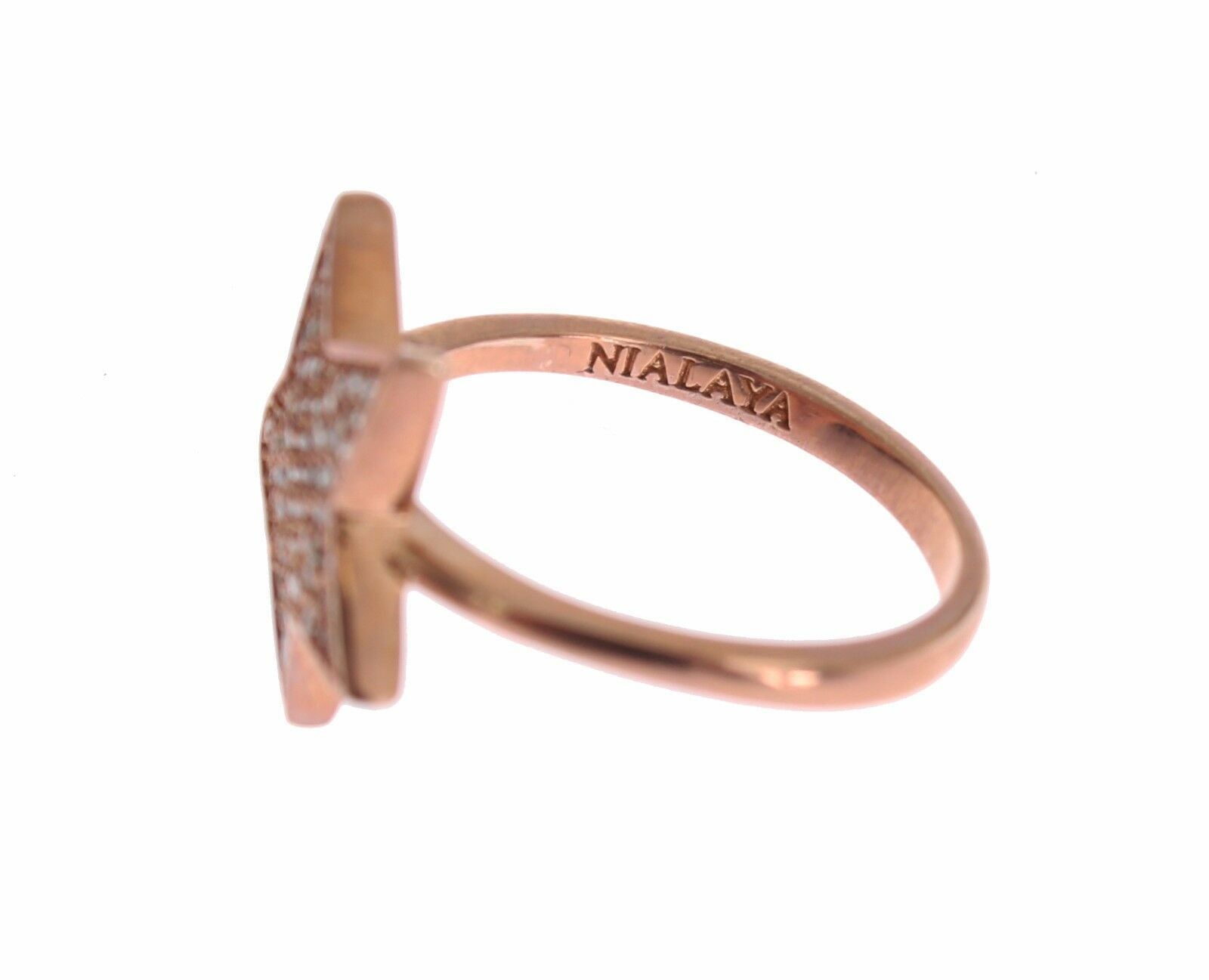 Bague Nialaya pour femme en argent 925 avec étoile en zircone cubique transparent