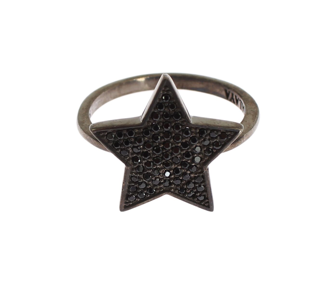 Bague Nialaya en argent 925 avec étoile noire en zircone cubique