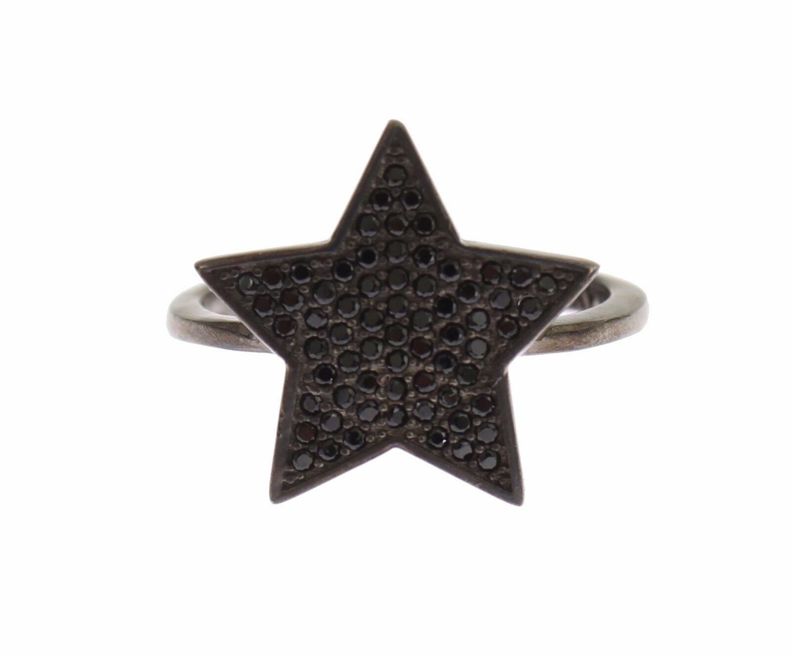 Bague Nialaya en argent 925 avec étoile noire en zircone cubique