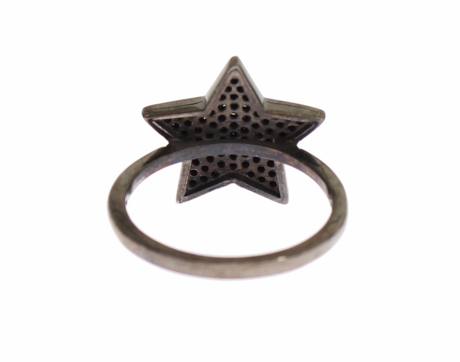 Bague Nialaya en argent 925 avec étoile noire en zircone cubique