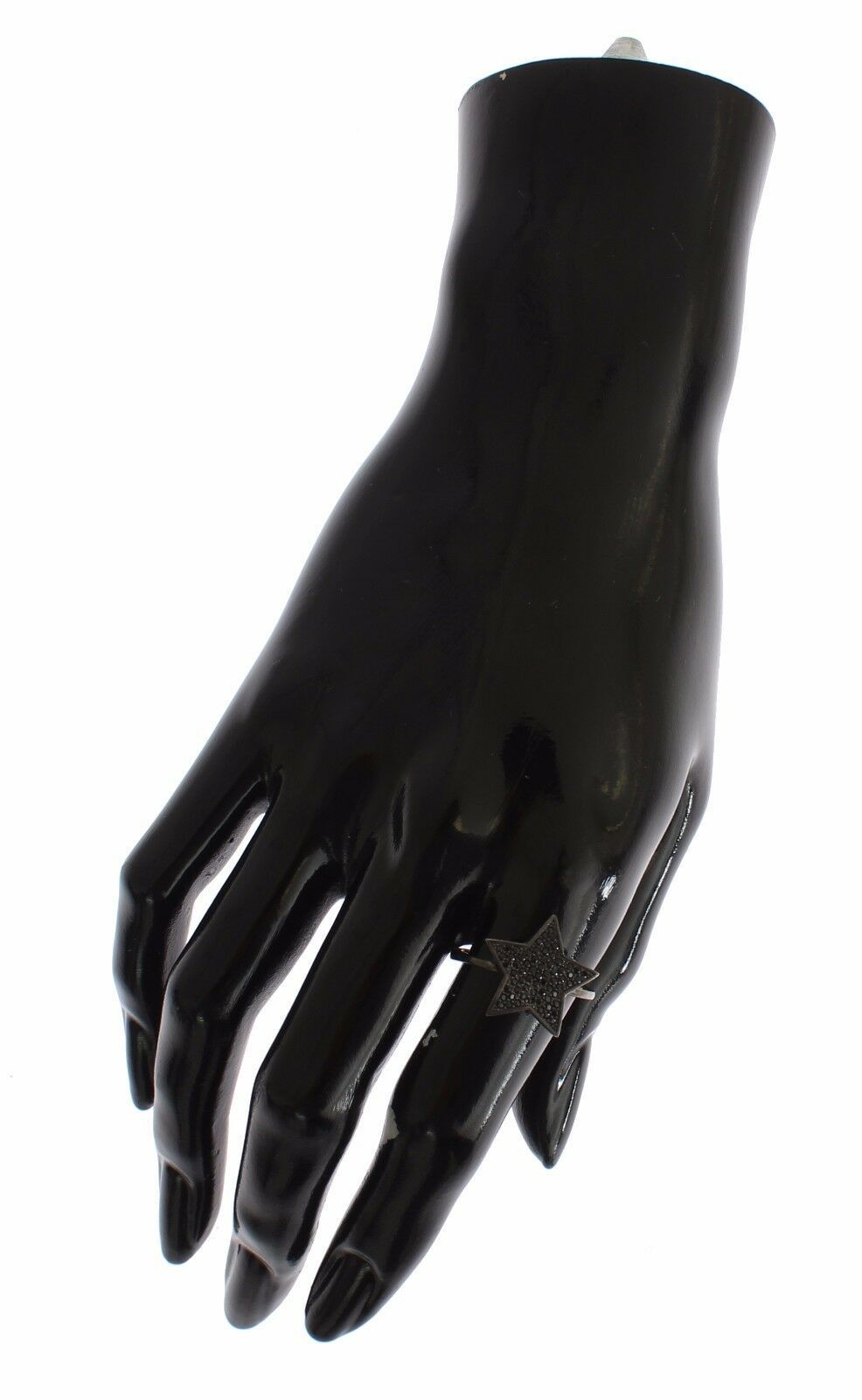 Bague Nialaya en argent 925 avec étoile noire en zircone cubique