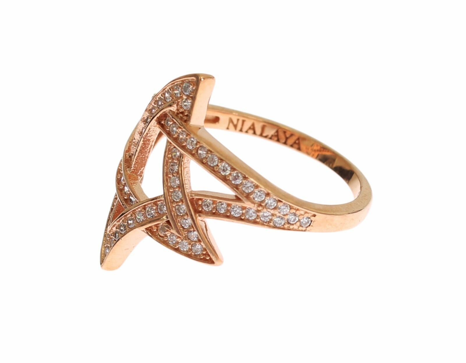 Bague Nialaya pour femme en argent 925 et zircone cubique transparent