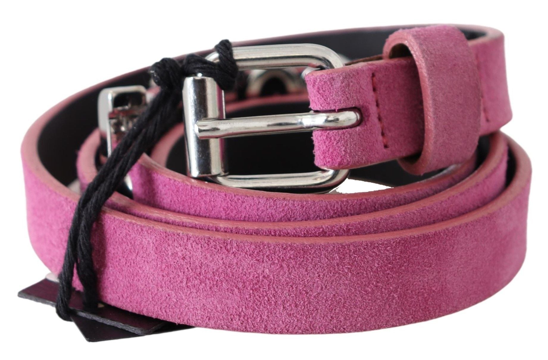 Ceinture Just Cavalli à boucle en métal chromé rose argenté