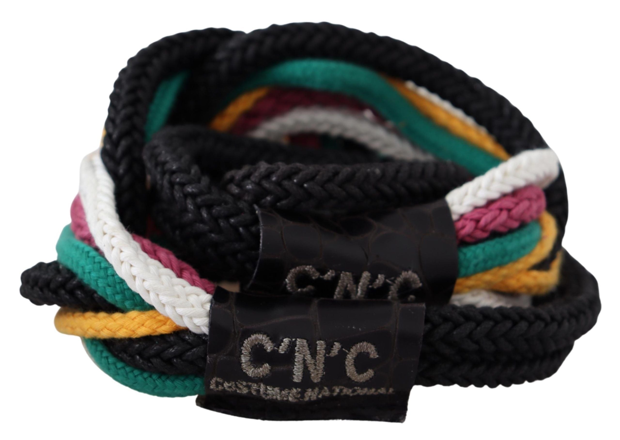 Ceinture à boucle à crochet rustique en cuir multicolore pour costume national