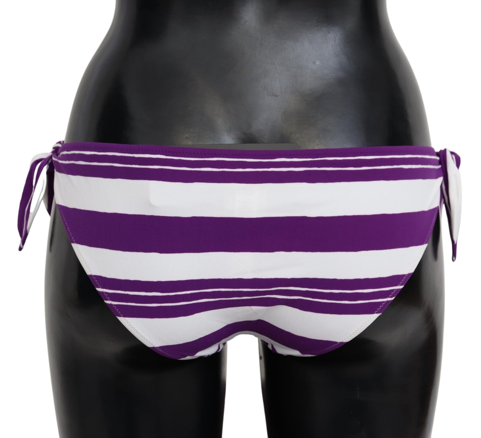 Bas de bikini Dolce &amp; Gabbana à rayures violettes et blanches