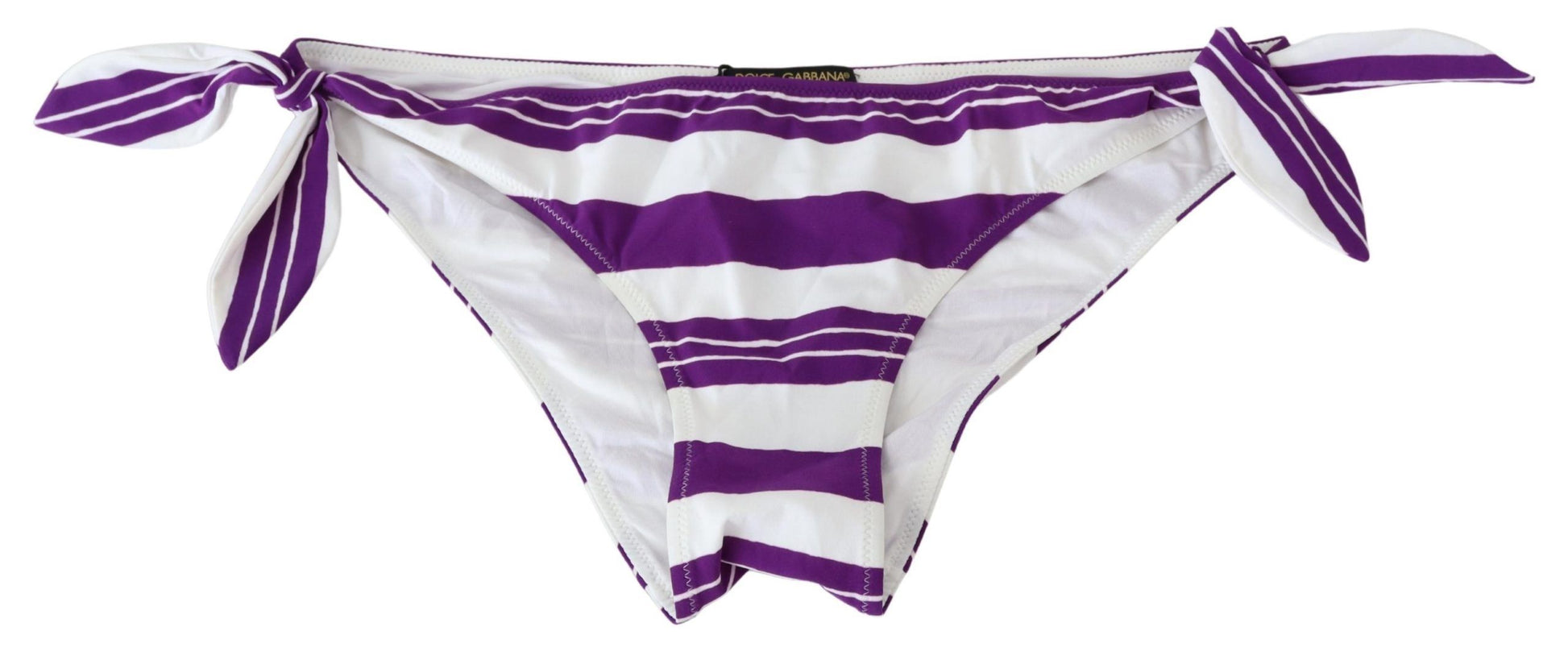 Bas de bikini Dolce &amp; Gabbana à rayures violettes et blanches