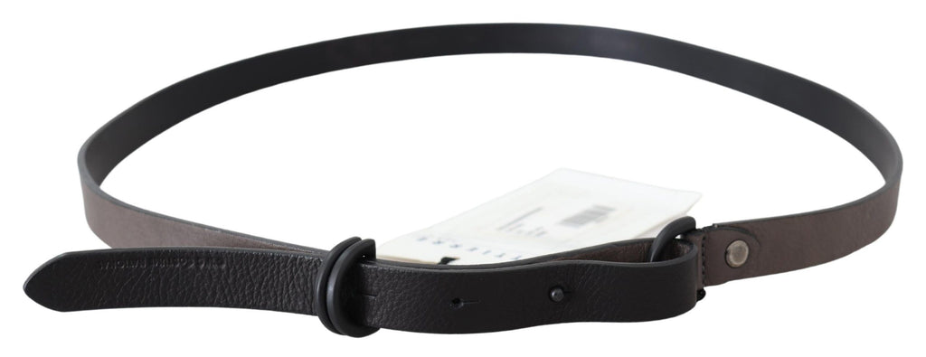 Ceinture fine à boucle ronde en cuir marron Costume National