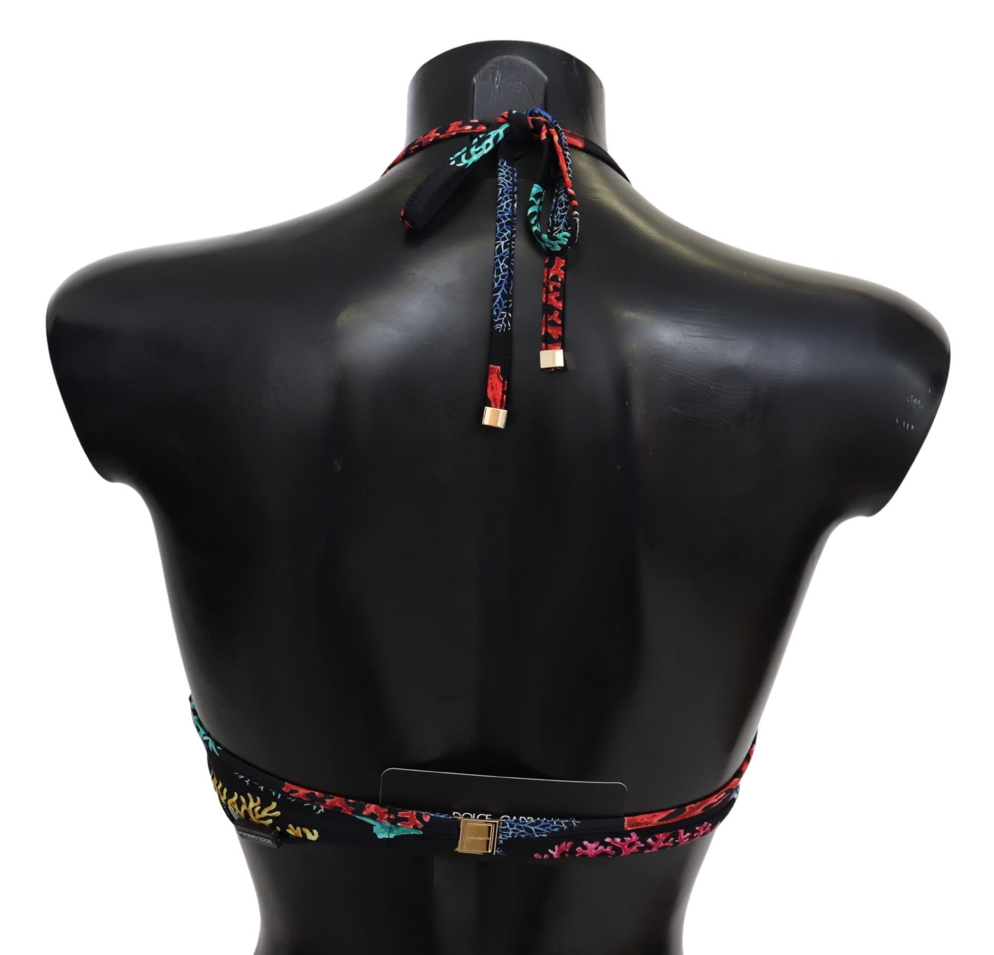 Hauts de bikini Dolce &amp; Gabbana à imprimé corail noir pour femme