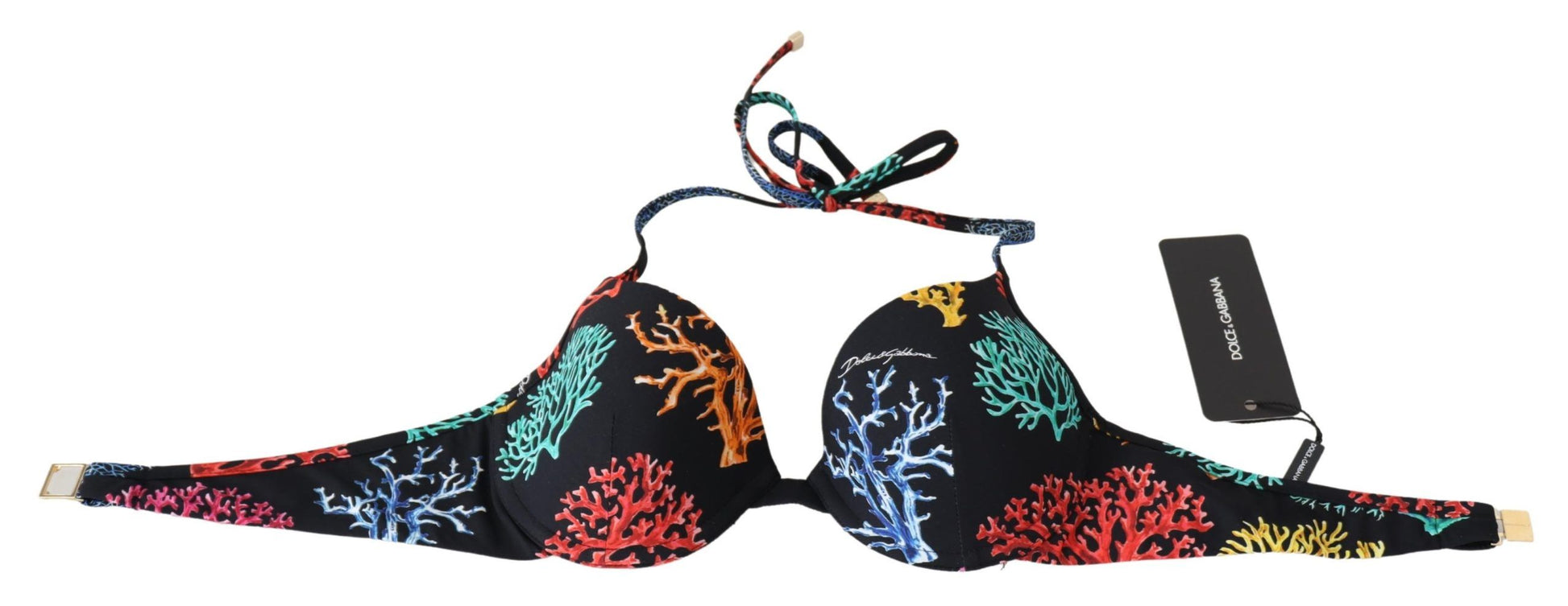 Hauts de bikini Dolce &amp; Gabbana à imprimé corail noir pour femme