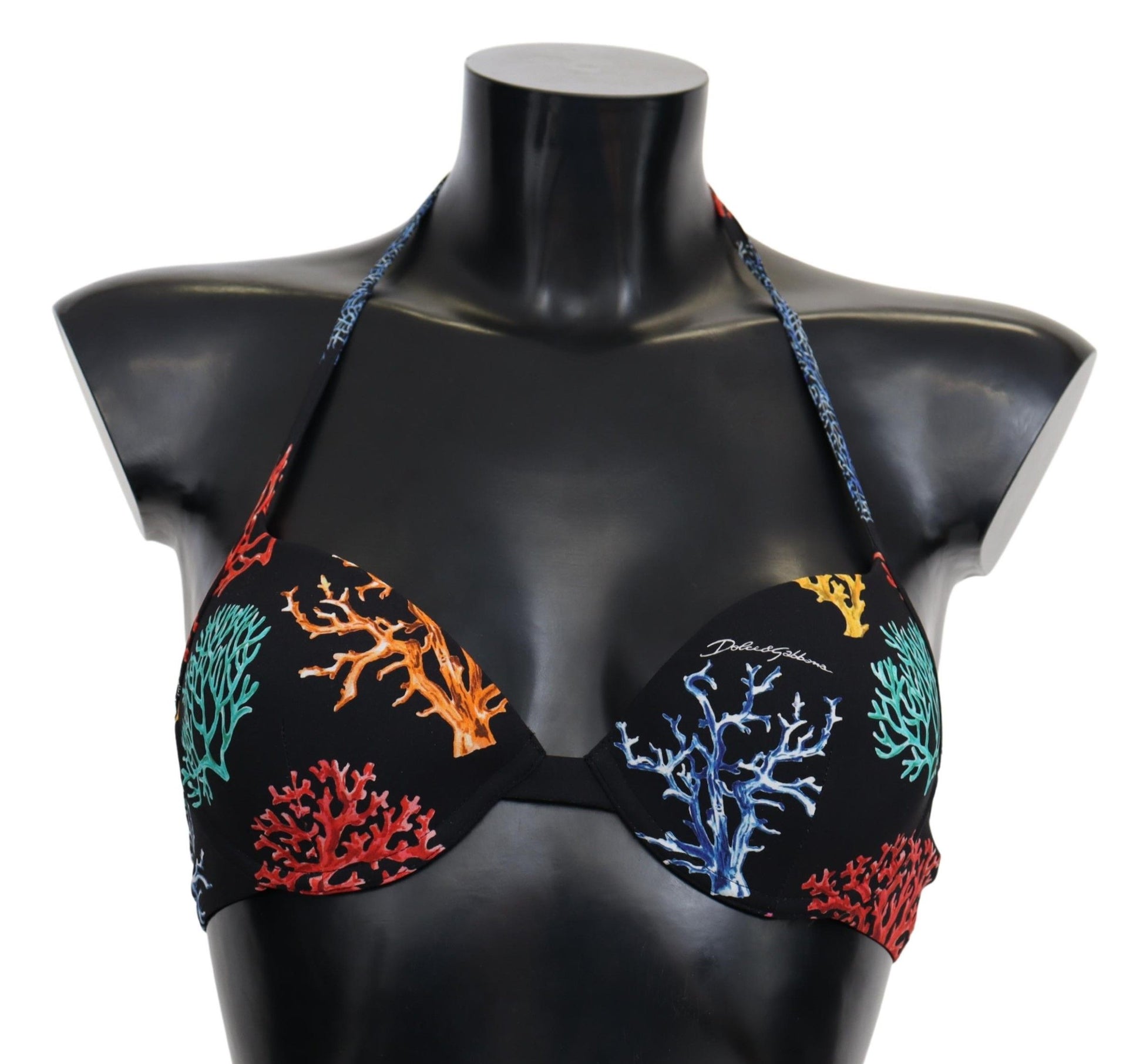 Hauts de bikini Dolce &amp; Gabbana à imprimé corail noir pour femme