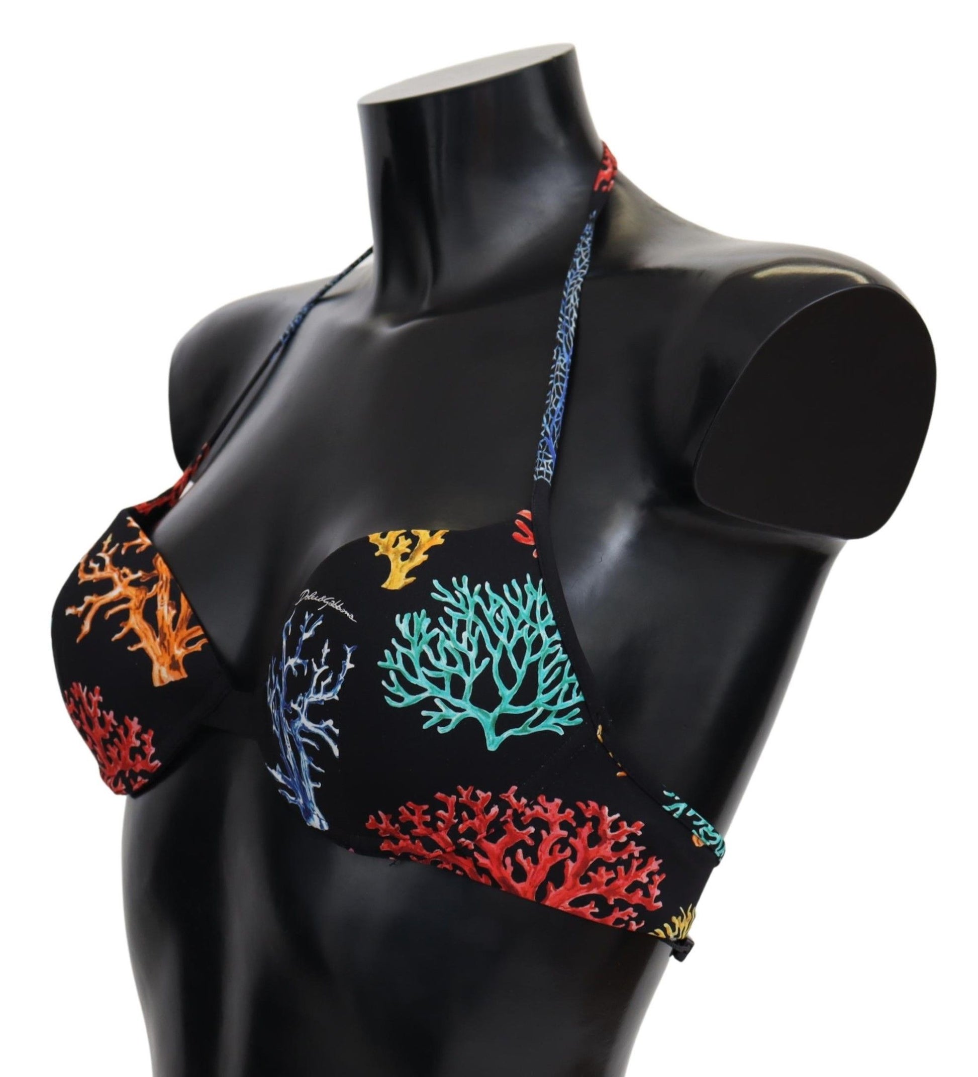 Hauts de bikini Dolce &amp; Gabbana à imprimé corail noir pour femme