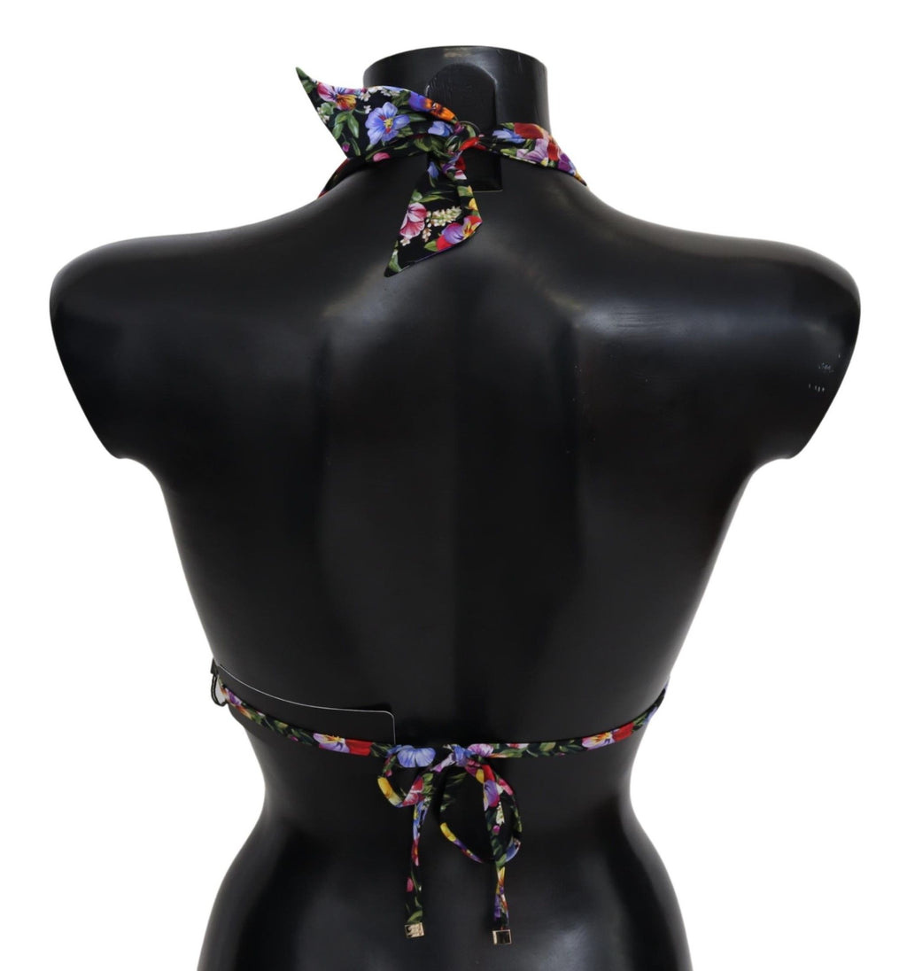 Maillot de bain noir à imprimé floral Dolce &amp; Gabbana