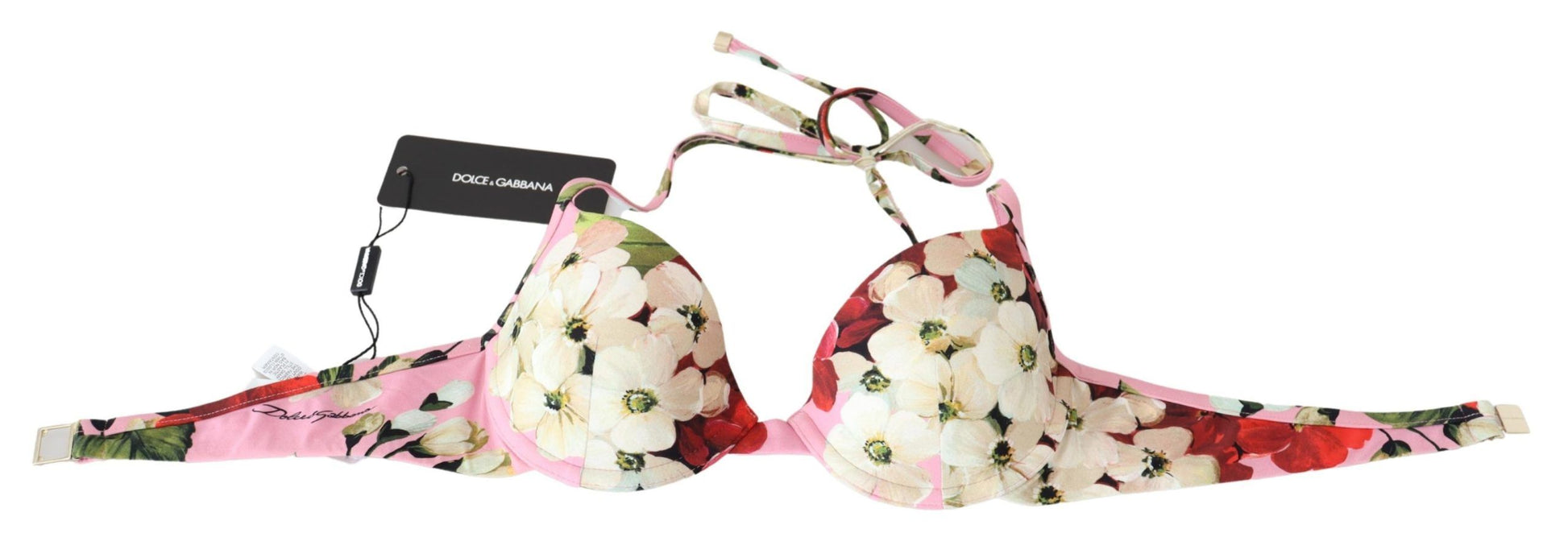 Haut de bikini à fleurs multicolores Dolce &amp; Gabbana