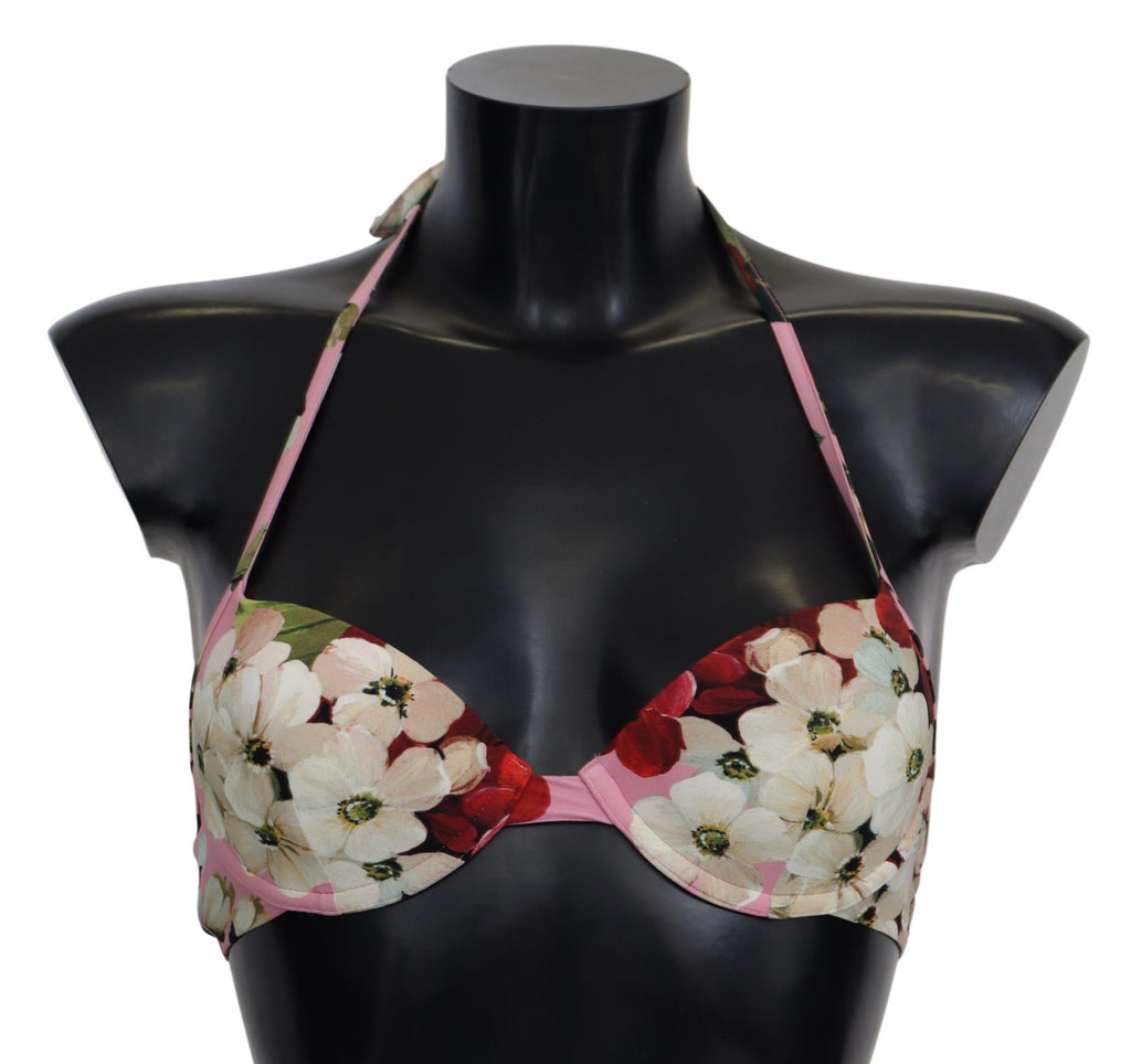 Haut de bikini à fleurs multicolores Dolce &amp; Gabbana
