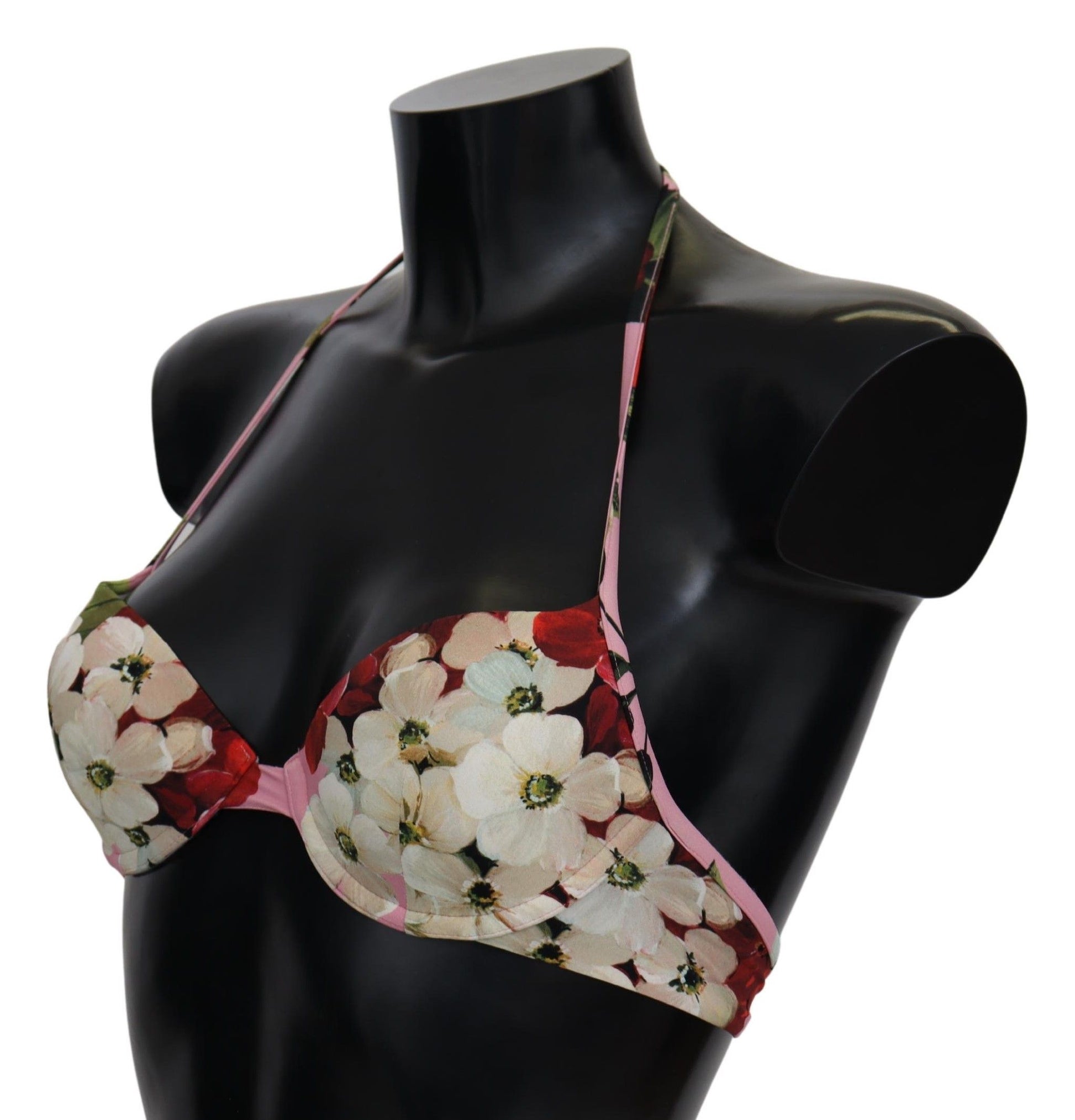 Haut de bikini à fleurs multicolores Dolce &amp; Gabbana