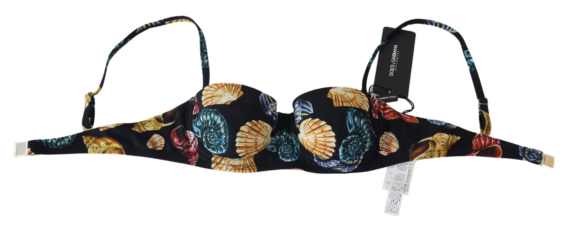 Hauts de bikini Dolce &amp; Gabbana à imprimé coquillages noirs pour femme