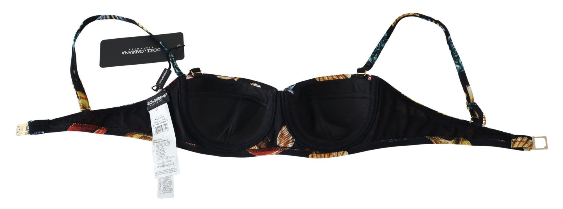 Hauts de bikini Dolce &amp; Gabbana à imprimé coquillages noirs pour femme
