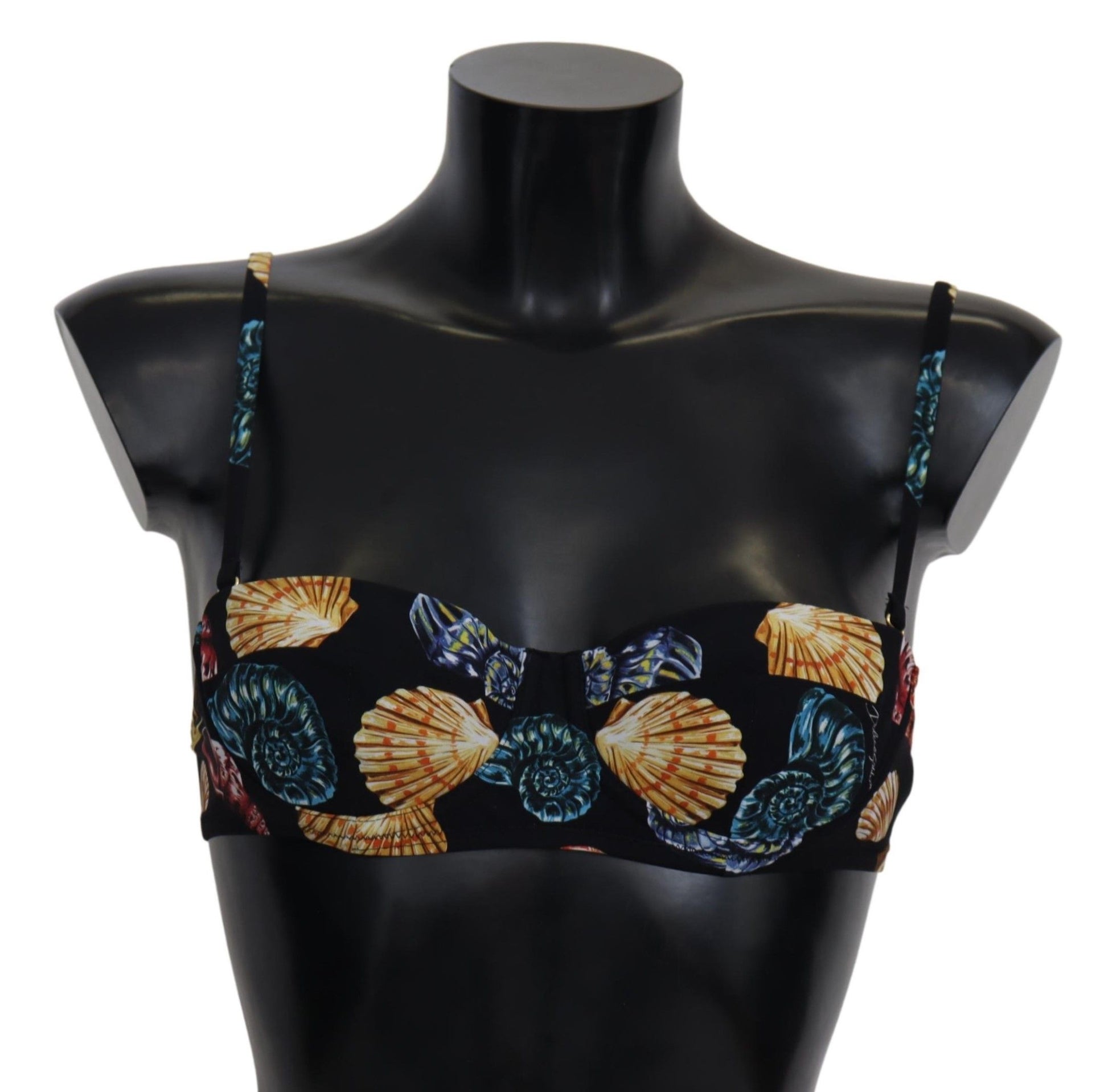 Hauts de bikini Dolce &amp; Gabbana à imprimé coquillages noirs pour femme