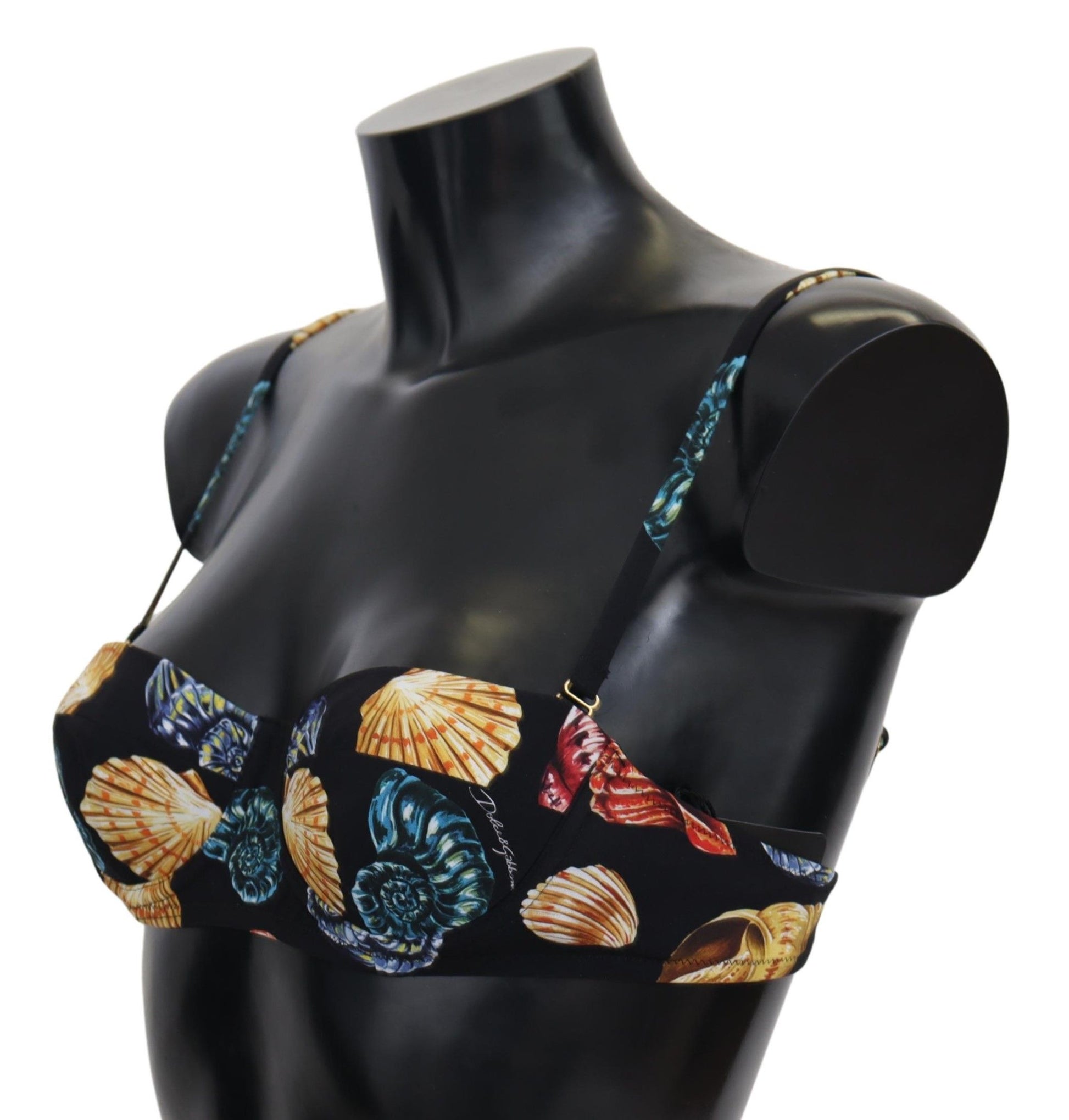 Hauts de bikini Dolce &amp; Gabbana à imprimé coquillages noirs pour femme