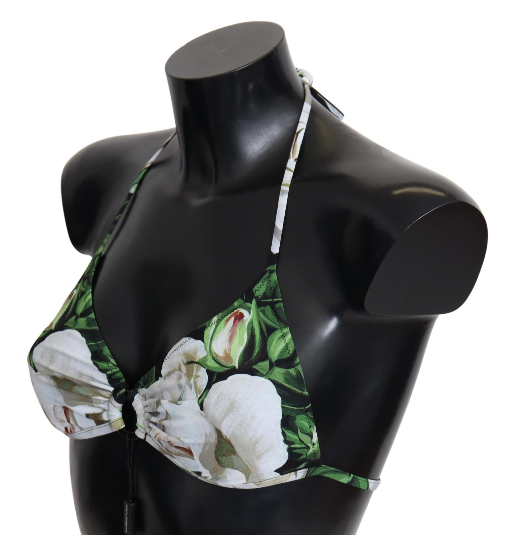 Haut de bikini dos nu à imprimé floral multicolore Dolce &amp; Gabbana