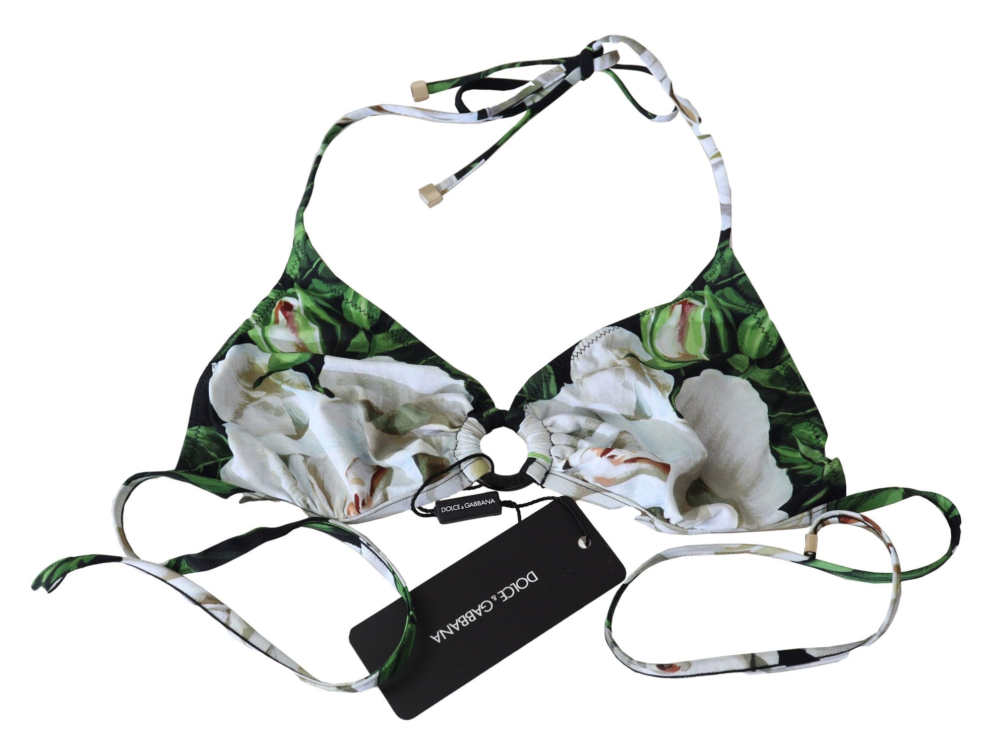 Haut de bikini dos nu à imprimé floral multicolore Dolce &amp; Gabbana