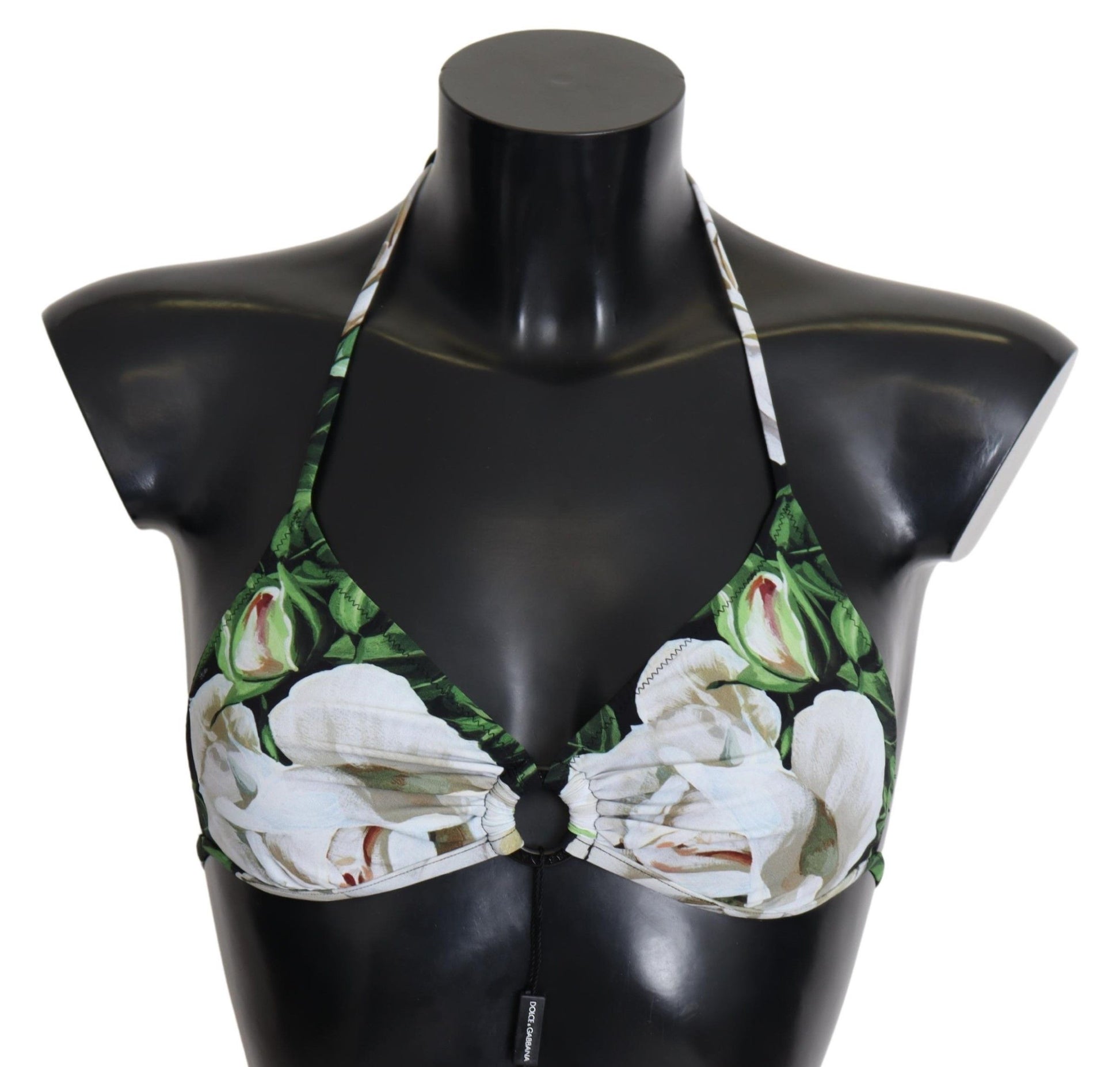 Haut de bikini dos nu à imprimé floral multicolore Dolce &amp; Gabbana