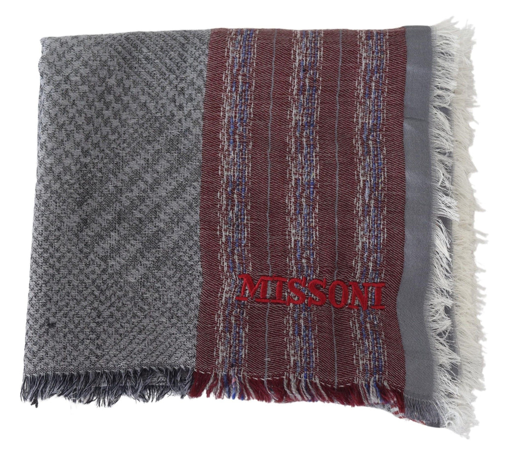 Écharpe châle unisexe à rayures multicolores en laine Missoni
