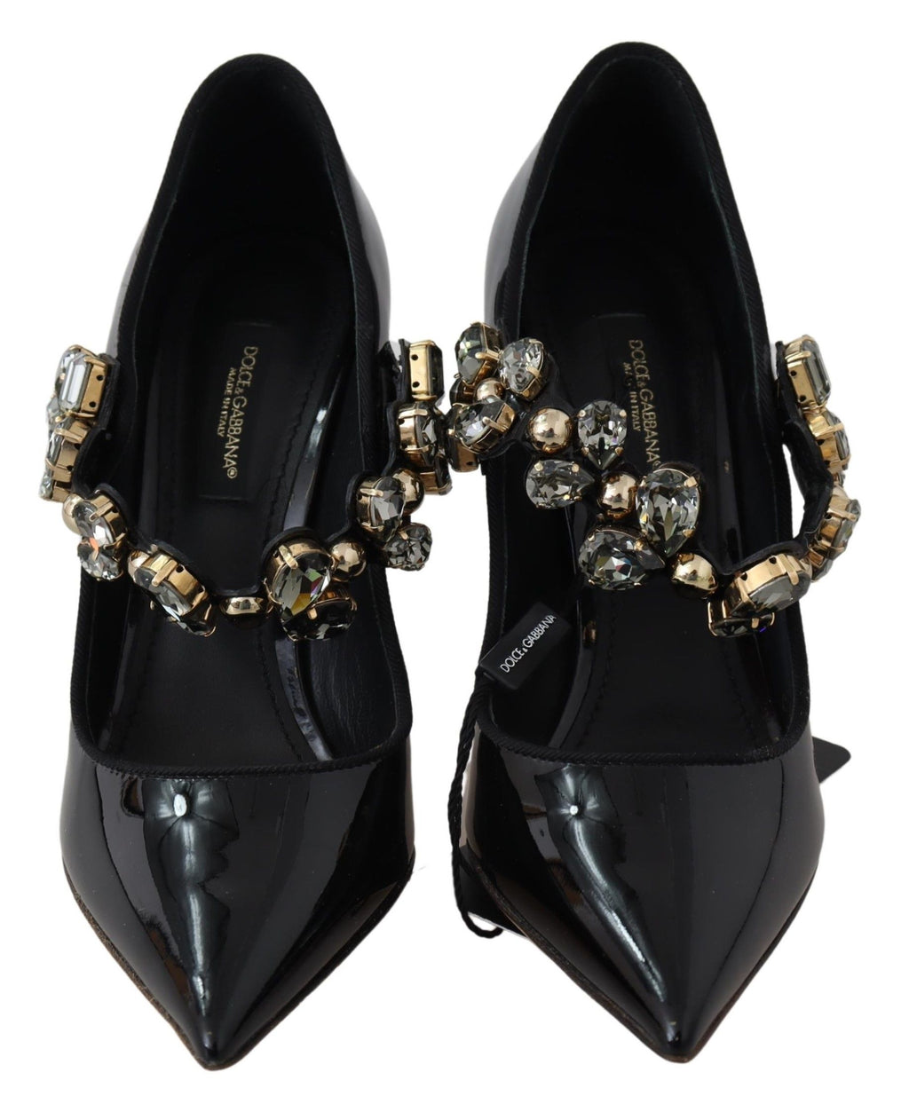 Escarpins Mary Jane en cuir noir et cristaux Dolce &amp; Gabbana