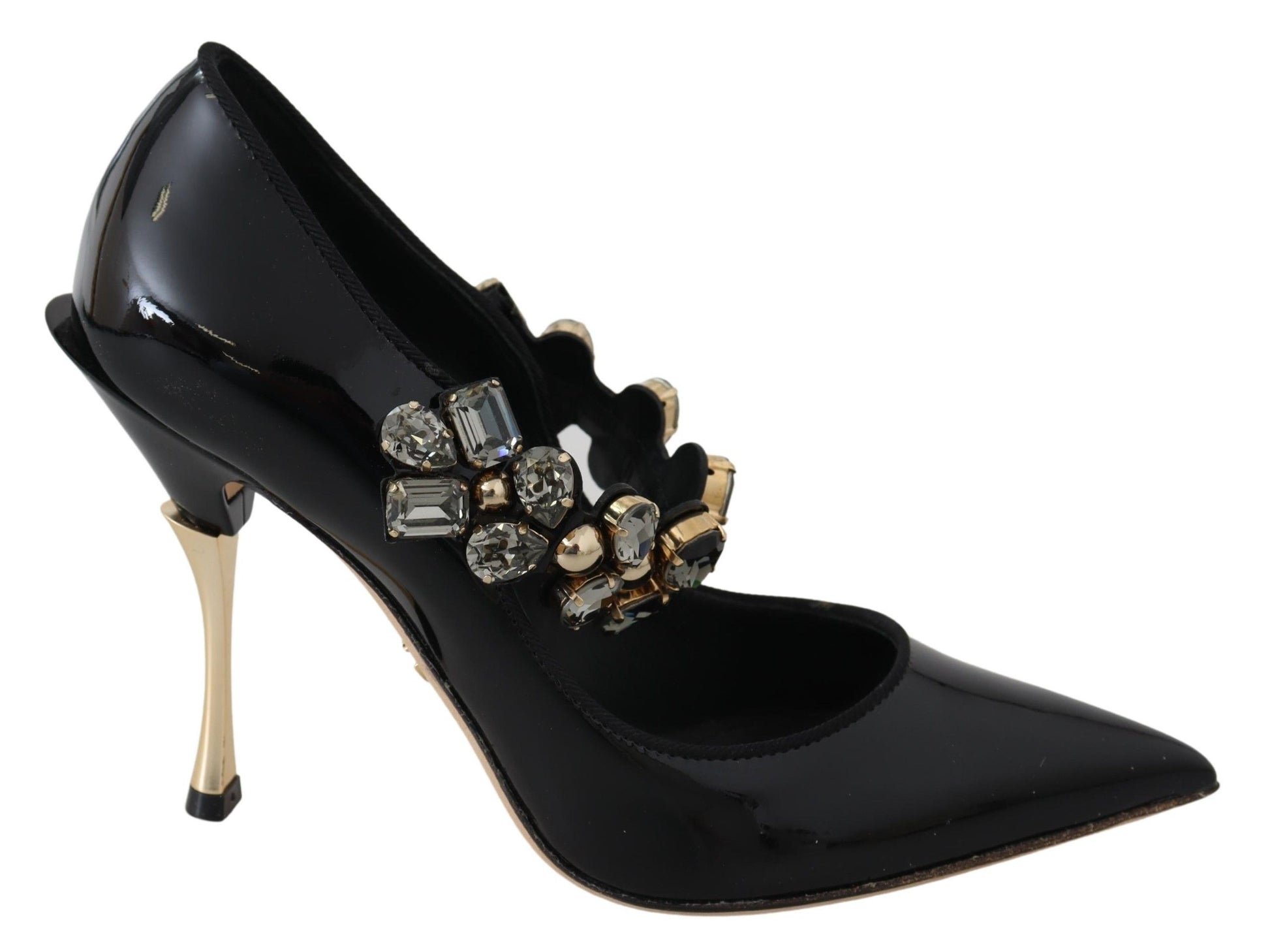 Escarpins Mary Jane en cuir noir et cristaux Dolce &amp; Gabbana