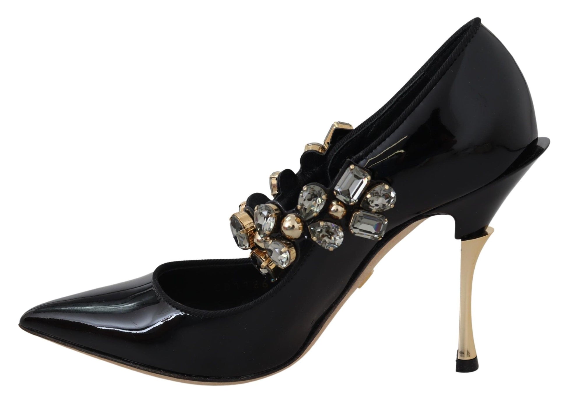 Escarpins Mary Jane en cuir noir et cristaux Dolce &amp; Gabbana