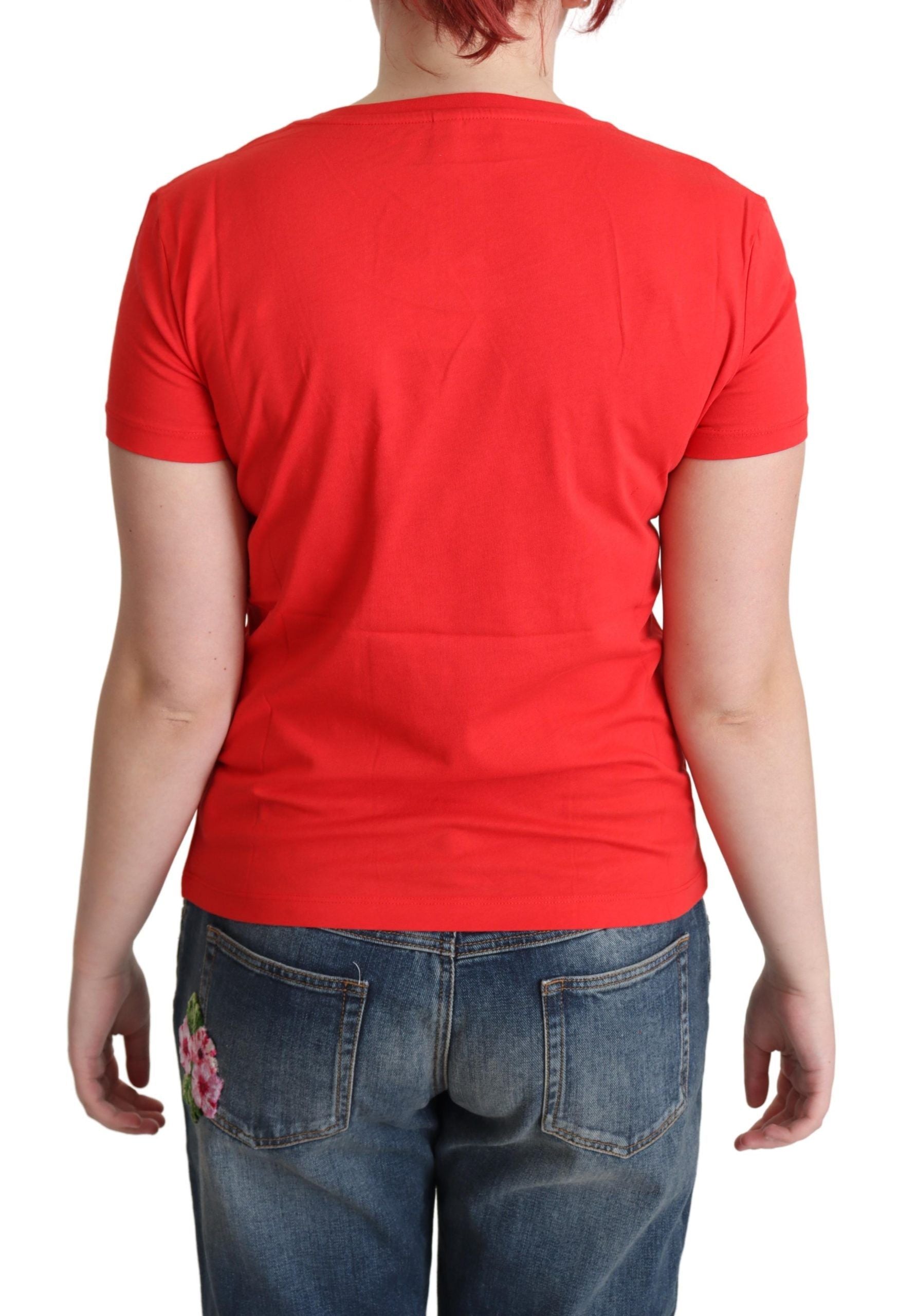 T-shirt chemisier Moschino en coton rouge imprimé Come Play 4 Us