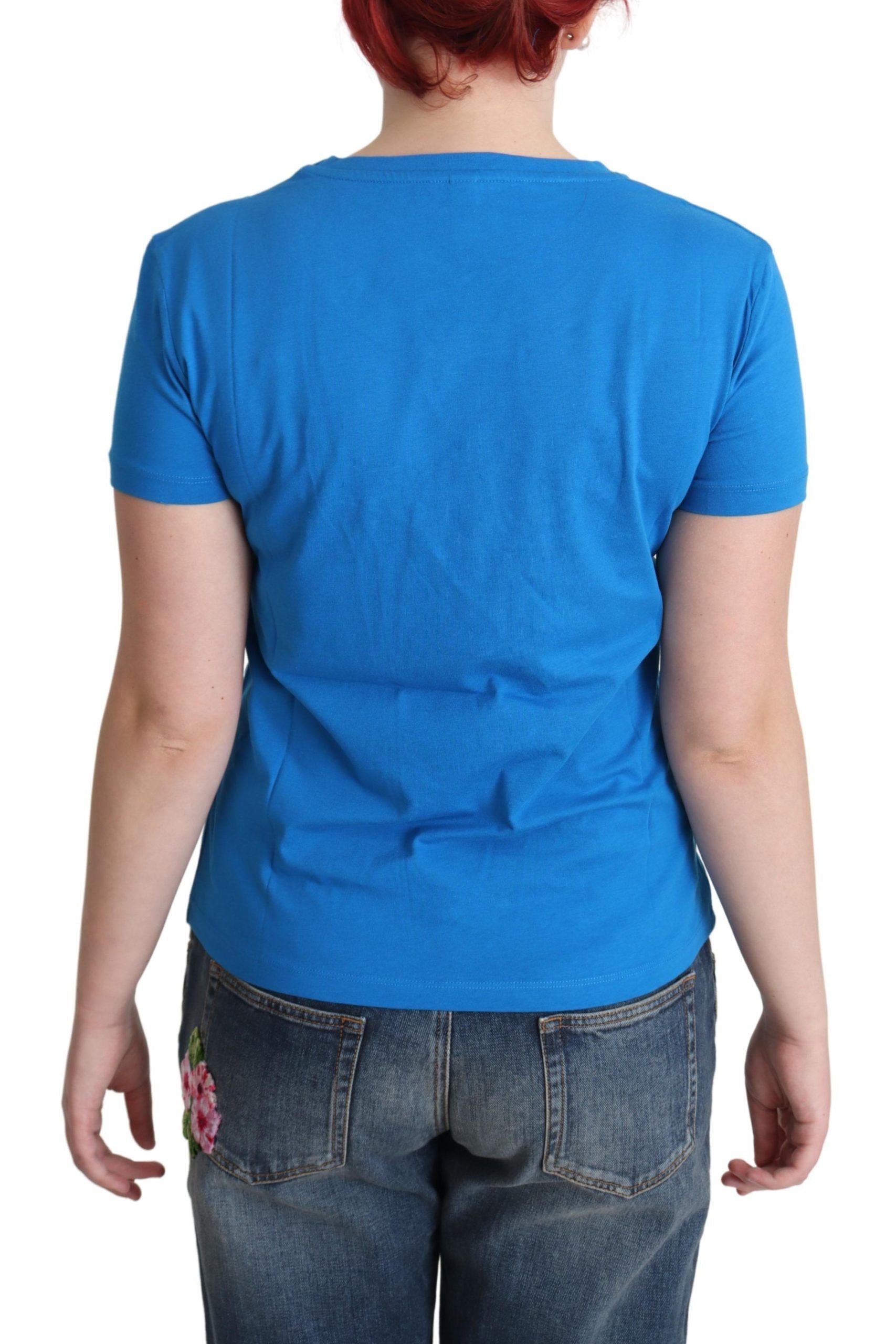 T-shirt Moschino en coton bleu imprimé Sunny Milano